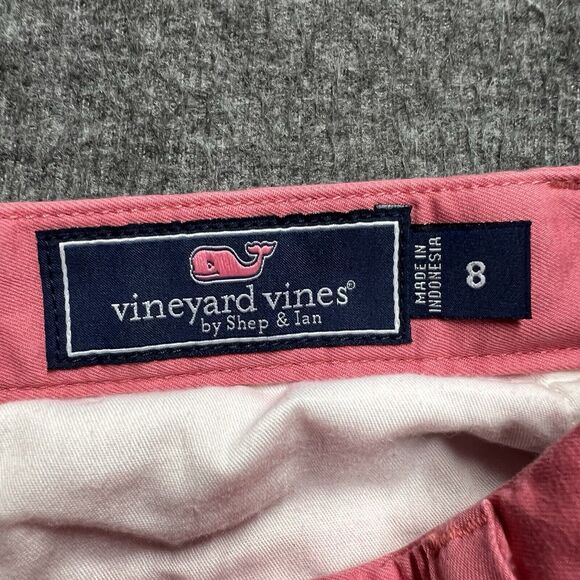 Vineyard Vines Boys Shorts Size 8 Pink Cotton Flat Front Pockets Adjustable - Picture 2 of 9